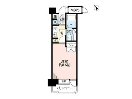 サヴォイバンヤンツリー(1K/5階)の間取り写真