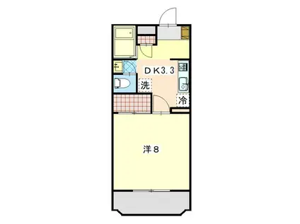 松ヶ岡マンション(1K/4階)の間取り写真