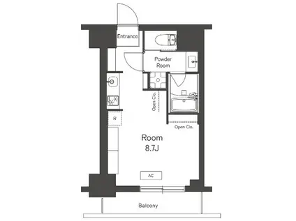 BELLEVIAGE SHINJUKU べルヴィア―ジュ新宿(ワンルーム/1階)の間取り写真