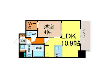 プレサンス鶴舞公園ウィズ(1LDK/11階)の間取り写真