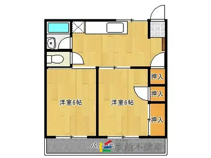 メゾンシェーネ(2DK/1階)の間取り写真