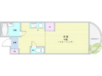 コスモ78(1K/2階)の間取り写真