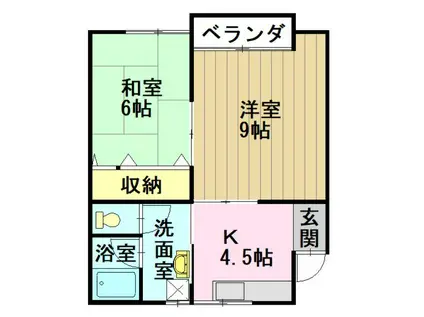 アルカサール(2K/1階)の間取り写真