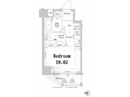 アクサス中野レジデンス(ワンルーム/10階)の間取り写真