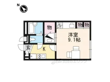 レオパレスヴェラ ビスタ(1K/1階)の間取り写真