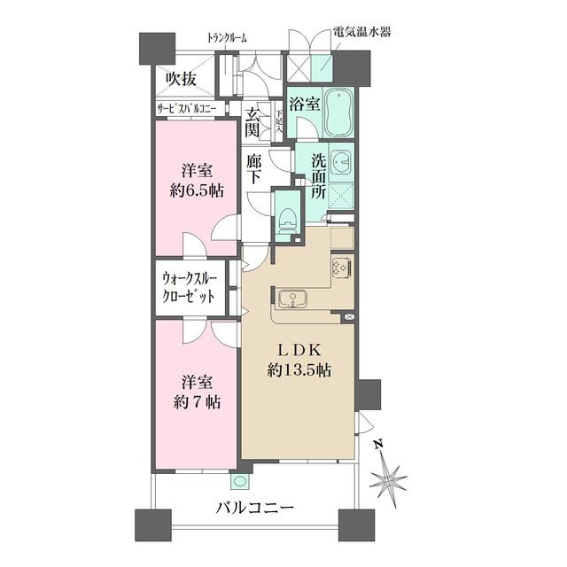 烏丸御池アーバンライフ(2LDK/9階)の間取り写真