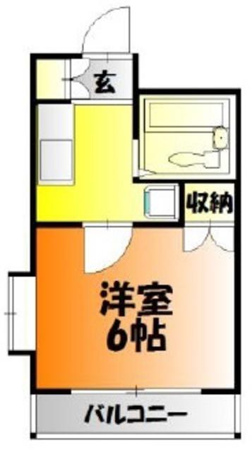 ジェントリイ田ノ上(1K/4階)の間取り写真