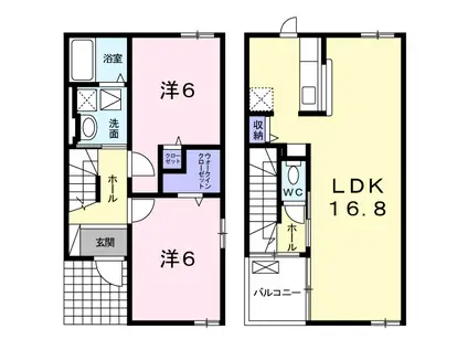 サンライズ砂子3(2LDK/1階)の間取り写真