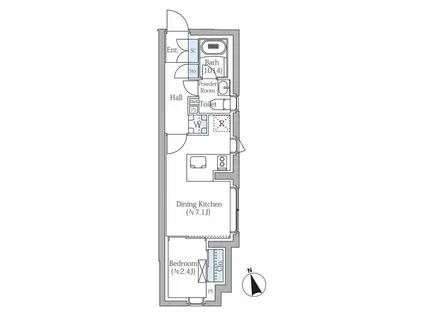 COMPOSITE新宿三丁目(1DK/1階)の間取り写真