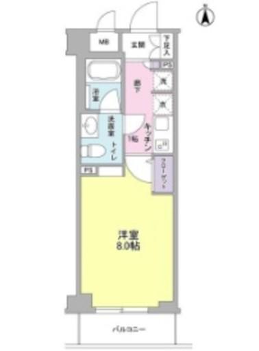 GRAMERCY井草(1K/2階)の間取り写真