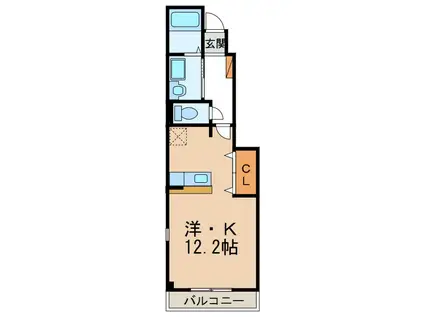 リベラル(ワンルーム/1階)の間取り写真