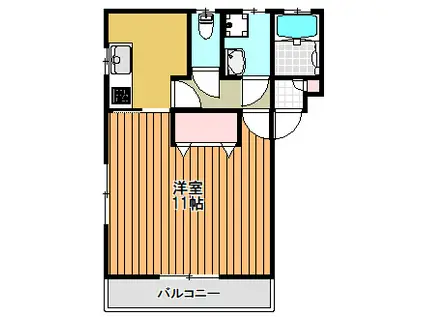 ジュネス本薗(1K/2階)の間取り写真