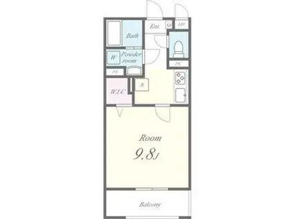 エスポワール東島(1K/2階)の間取り写真