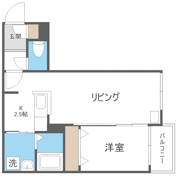 MTガーデン琴似A棟(1LDK/1階)の間取り写真