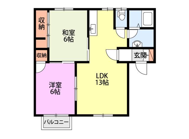 アトラス小針(2LDK/2階)の間取り写真