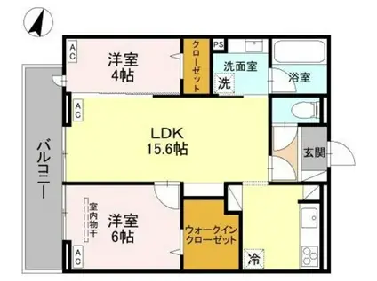 戸塚東2丁目PJ A(2LDK/2階)の間取り写真