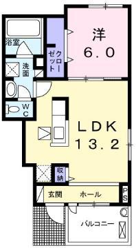 ミーオベルカーサII B(1LDK/1階)の間取り写真
