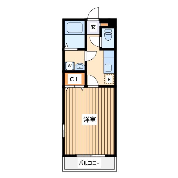 アムール トドリ(1K/1階)の間取り写真