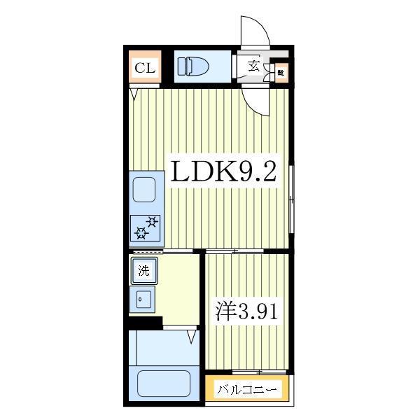 KASHIWA STREAM(1LDK/2階)の間取り写真