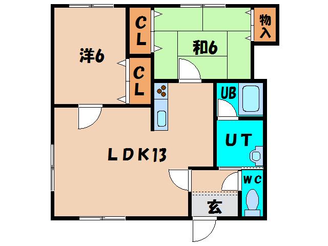 スイートパレス(2LDK/1階)の間取り写真