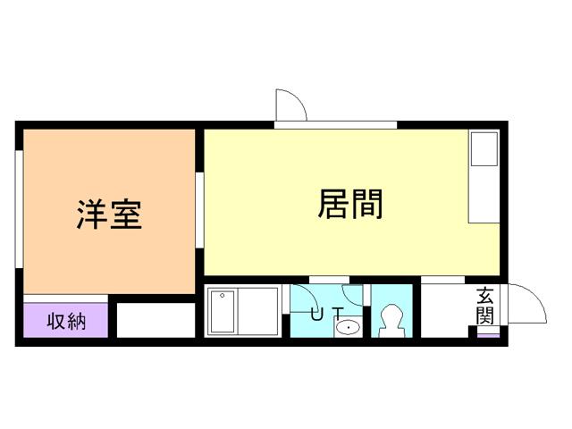 Kハウス(1LDK/1階)の間取り写真