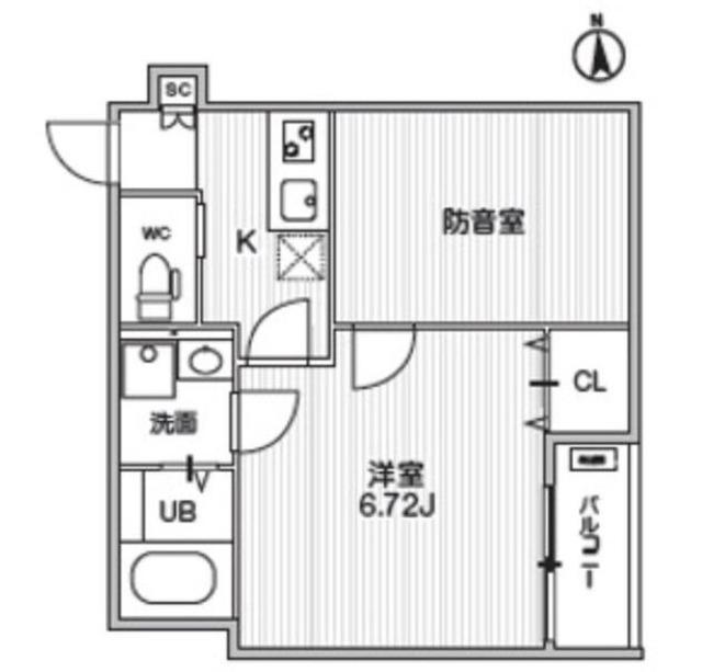 TS CUORE MUSE 落合(1K/2階)の間取り写真