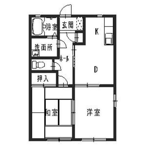 フォルステン・ドルフ A棟(2DK/2階)の間取り写真