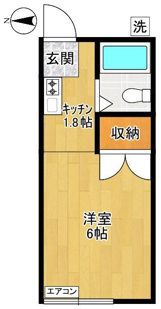 ル・ソレイユ(1K/1階)の間取り写真
