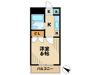 ハイツクリエイト(1K/2階)の間取り写真