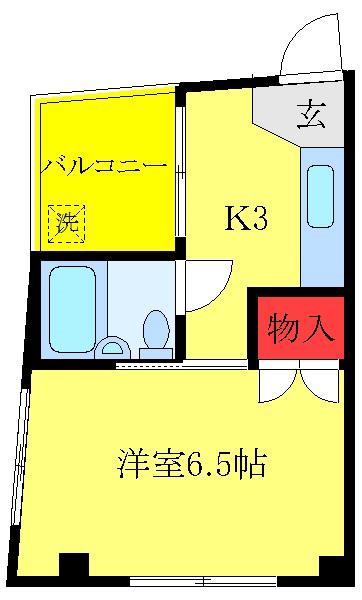 野口ビル(1K/2階)の間取り写真