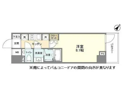 YSレジデンス代田橋(1K/5階)の間取り写真