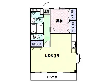 SAPHY(1LDK/3階)の間取り写真