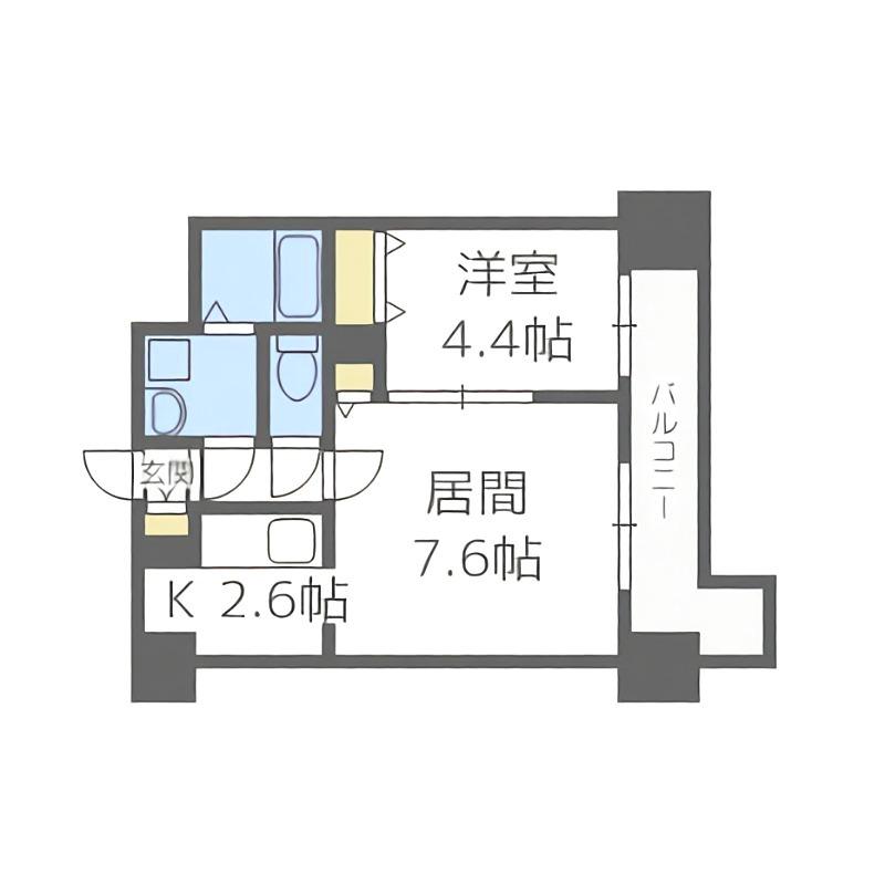 レジディア札幌駅前(1LDK/4階)の間取り写真