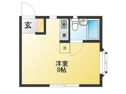 カーサ稲垣(ワンルーム/2階)の間取り写真