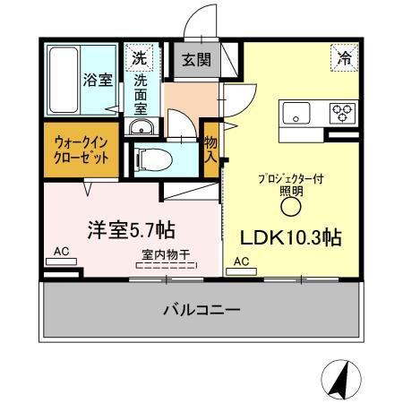 EF三番館(1LDK/2階)の間取り写真
