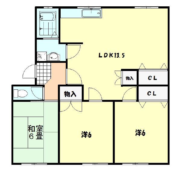スカイタウン大山(3LDK/2階)の間取り写真
