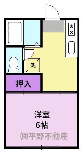 コーポシングル(ワンルーム/3階)の間取り写真