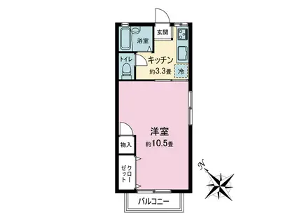 竹内アパート(1K/2階)の間取り写真