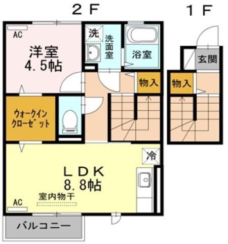 ベイ クレスト(1LDK/2階)の間取り写真