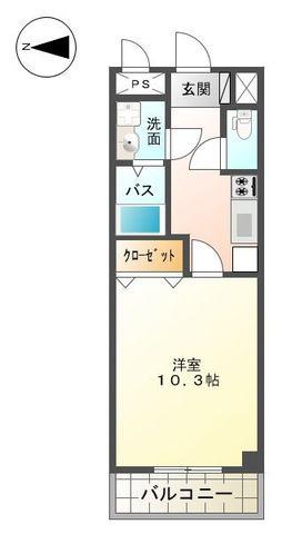 グランティグレ(1K/3階)の間取り写真
