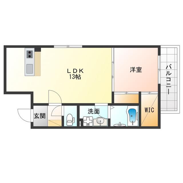 ソラシアレジデンス九条(1LDK/3階)の間取り写真