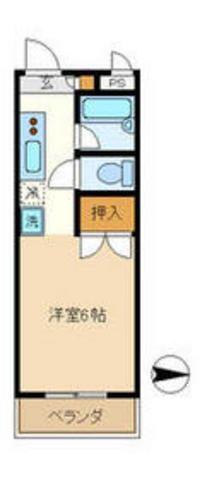 第3イースト(1K/2階)の間取り写真