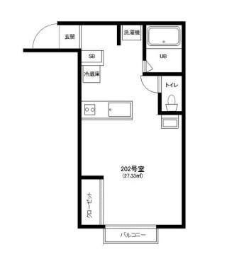 エトランスYOSHIKA(1K/2階)の間取り写真