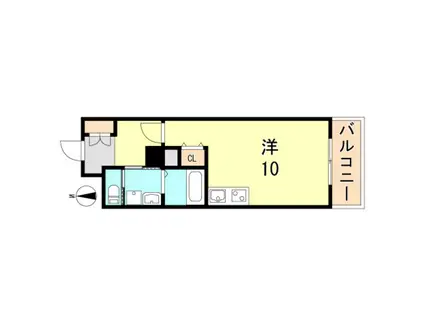 S-FORT神戸神楽町(ワンルーム/9階)の間取り写真