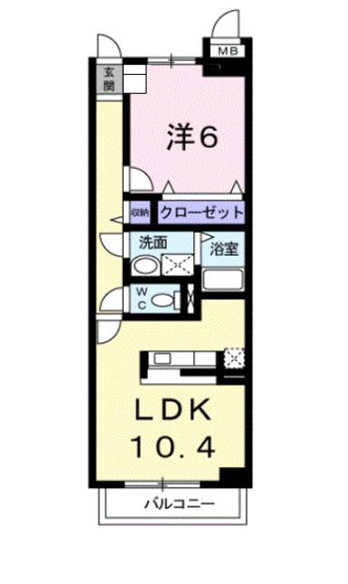 グランパレ(1LDK/2階)の間取り写真