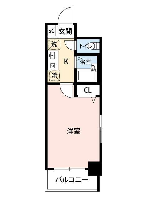 マイナビSTAYミライエ浦安北栄II(1K/4階)の間取り写真