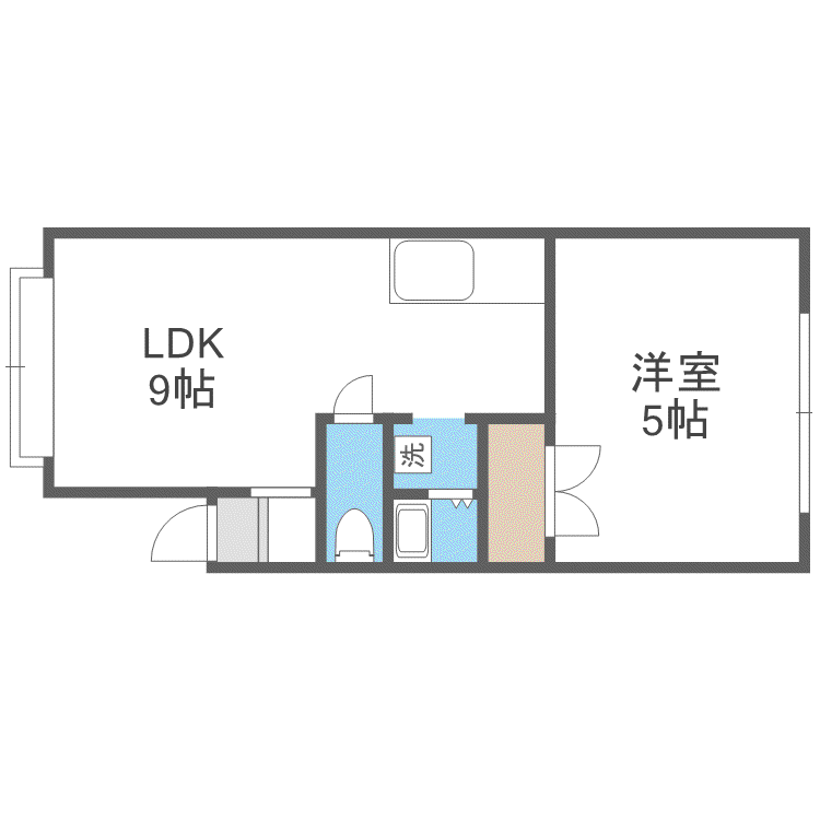 メゾンドールII(1LDK/2階)の間取り写真
