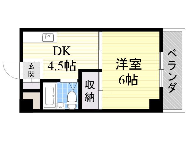 ラパンジール大国3(1DK/3階)の間取り写真