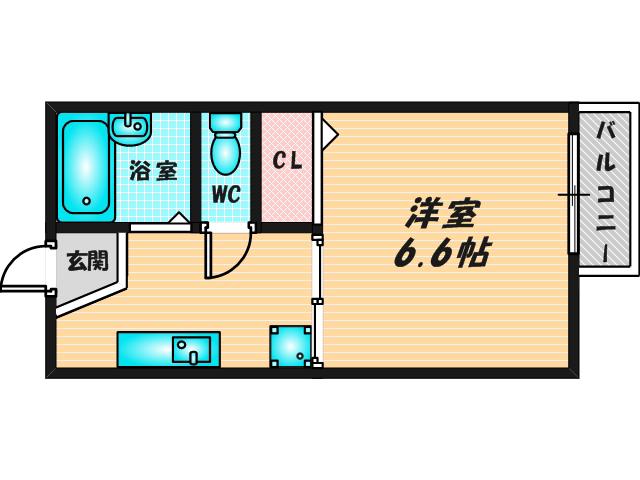 稲葉ハイツ(1K/2階)の間取り写真