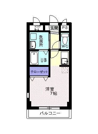 PLAIN FIELD 2(ワンルーム/1階)の間取り写真